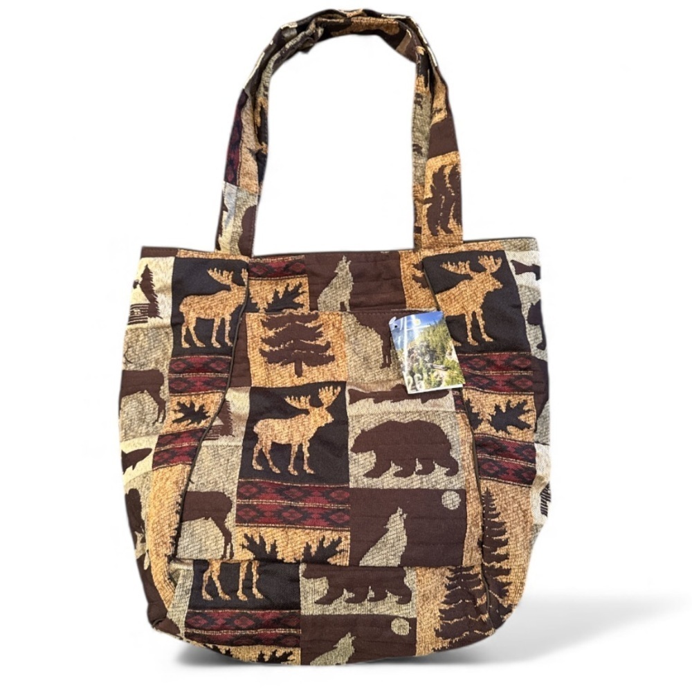 Rocky Mountaineer Earthy Wilderness Tapestry Tote Bag NWT